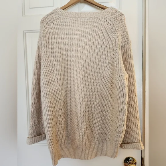 Athleta SierraWool Blend Cream Sweater Soze Medium Hiking Camping Gorpcore Beach - Picture 4 of 10